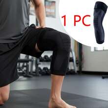 1pc Polyester Straight Knee Brace With Single Strap, Adult Sports & Fitness Knee Support, Warm For Outdoor Use In Autumn/Winter, Available In Different Colors - Grey - View 2