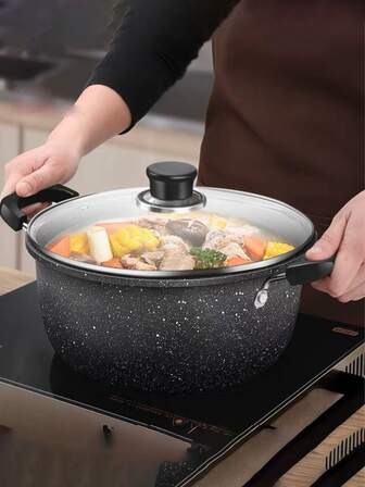 1 pieza Sartén de hierro fundido pre-sazonado con doble asa - Antiadherente, utensilios de cocina para parrilla y campamento al aire libre, mini, olla Yuanbao versátil y gruesa, sartén para freír, olla para guisar, cocina universal, superficie de hierro fundido sin revestimiento antiadherente