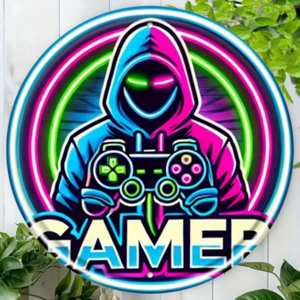 Retro Style Neon Light Gaming Wall Art, Durable, Easy To Hang, Unique Design With Vintage Game Characters And Controllers, For Bedroom, Kitchen, Dining Room, Bar, Home, Office Decor, Gift, Hole Size As Shown In Size Chart