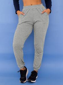 Women's Gym Jogger Pants With Pocket Loose Cuff Walking Yoga Tarelles - 灰色 - 查看 7