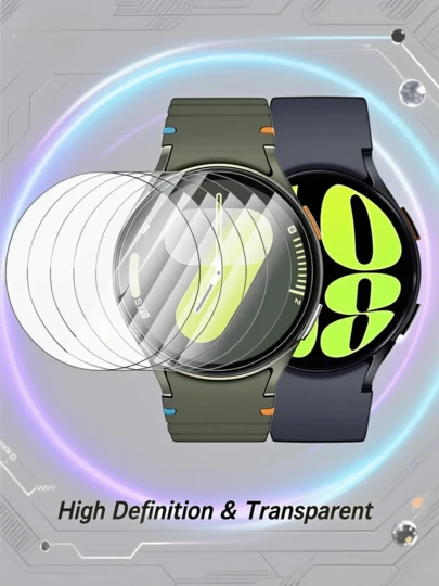 3 paquetes de protector de pantalla de vidrio templado HD antivaho y antirayones sin burbujas para Samsung Galaxy Watch 7, 6, 5, 4 de 44/40mm, accesorios para Galaxy Watch 44/40mm