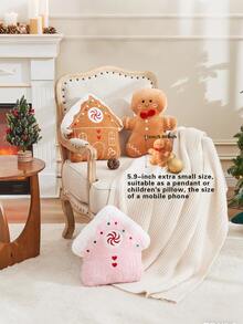 Cuscino natalizio a forma di omino di pan di zenzero, cuscino natalizio a forma di albero di Natale, cuscino imbottito a forma natalizia, adatto per decorare divani e letti di casa, decorazione natalizia carina a forma di omino di pan di zenzero, adatto per uso quotidiano, feste, Natale e altro.