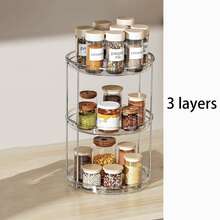 1 pezzo Scatola organizer da tavolo trasparente rotante multistrato per cosmetici, adatta per skincare, profumi, trucco, regalo di San Valentino, ideale per vacanze al mare, bagno, camera da letto e altre occasioni, grande capacità, essenziale per la casa, accessorio da cucina, accessorio da giardino - Multicolore - Visualizzare 12