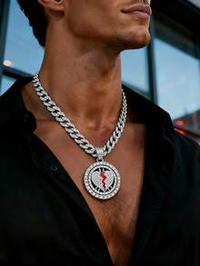 1 件全新旋转心形吊坠，独特个性化嘻哈男士珠宝，适合日常佩戴和派对 - 可旋轉愛心 - 查看 2