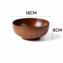 新款日式木碗 家用手工工艺品 木制餐具 汤碗 食品容器 厨房用品 - 彩色 - 查看 18