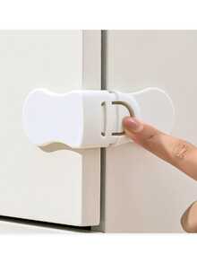 2个直角抽屉锁，塑料锁，简易白色粘性锁带 - 白色 - 查看 5