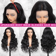 200% 密度 13x4 蕾丝前假发，高清透明蕾丝前假发，巴西水波纹蕾丝前假发，200% 密度自然色水波纹假发，预先拔毛，带婴儿发，预先漂白发结，自然发际线，适合女性日常佩戴 - 自然色&黑色系 - 查看 3