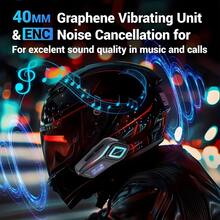 1/2 piezas Casco de motocicleta 2 en 1 con auriculares inalámbricos, radio FM estéreo, intercomunicador inalámbrico, manos libres, cancelación de ruido, batería de litio recargable, carga tipo C, negro, comunicación para motocicleta | Equipo de motocicleta moderno | Auriculares duraderos - 1 - Ver 4