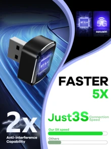 REMAX 2 In 1 Wireless Carplay Adapter Compatible With Apple CarPlay & Android Auto; Mini Size; Plug & Play; Car Play Wireless Adapter Compatible With IPhone IOS 6+, Android 11+, Fast And Stable Connection; Car Accessories, Super Practical Car Stuff - M26 - Xem 9