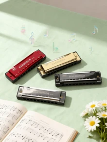 10-Loch Mundharmonika mit 10-Loch Kupferkern, Übungsspielzeug für Anfänger und Geburtstagsgeschenk für Blues Mundharmonika