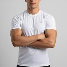 Men's Dry Fit T-Shirt For Gym, Workout, Sports, Quick-Drying, Breathable Fabric - 白色 - 查看 6