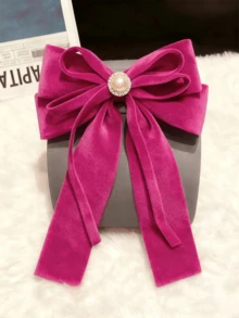 1 Peça Acessório de Cabelo Invernal Veludo Rosa Roxo, Laço de Cauda Longa Clipe de Cabelo, Para Mulheres, Acessório de Cabelo Fofo Clipe de Rabo de Cavalo Clipe de Jacaré Laço, Acessórios de Cabelo Invernal Para Mulheres, Clipes de Garra, Presilha de Cabelo, Grampos de Cabelo