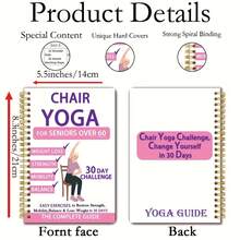 30-Day Chair Yoga Guide, Suitable For Weight Loss, Muscle Strengthening And Flexibility - Beginner-Friendly Exercises, Includes 60 Poses, Suitable For Seniors And Adults, 5.5x8.3 Inches, Green Cover Design, Senior Fitness | Spiral Bound | Durable Spiral Binding, Yoga Exercise Guide - Multicolor - View 10