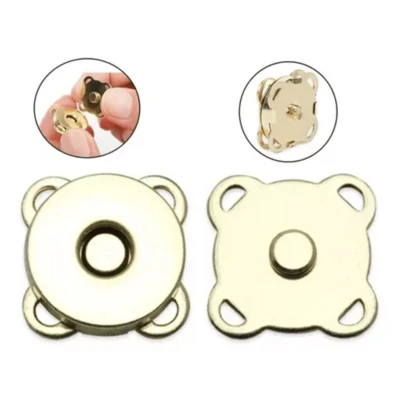 Kit 5 Botão Imantado Magnético Fecho P/ Bolsa cor Dourado 14mm Imã