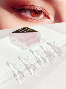 10Pcs/5Sizes Self Sticky Lash Lift Pads,Eyelash Perm Rods No Glue Lash Lift Shields,Reusable Soft J&L&B& D Curls Makeup Beauty Tool Pink Color