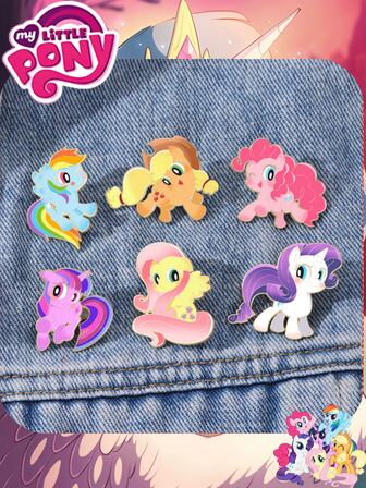  1/2/3/4/6 PCS New My Little Pony Cartoon Character Alloy Oil Drop Brooch, Cute My Little Pony Biki Yunbao Ziyue Rou Rou Rare Clothing And Schoolbag Decoration Enamel Badge, The Best Festive Party Atmosphere Decoration For Good Friends, Perfect Party Decoration, Cheap Art Daily Decoration, Cheap Home Decoration Ornaments