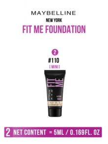 Maybelline FIT ME FOUNDATION DEWY + SMOOTH SPF 25 #110 Yellow Fair, Available with 5/30ml, 24H Long-Lasting Hydration,10S Quick Application, 3-IN-1 Solution, No Makeup Feel, Long-Term Nourishing, 3-Stepinal - 美寶蓮FITME粉底液 水潤版110 - 查看 12