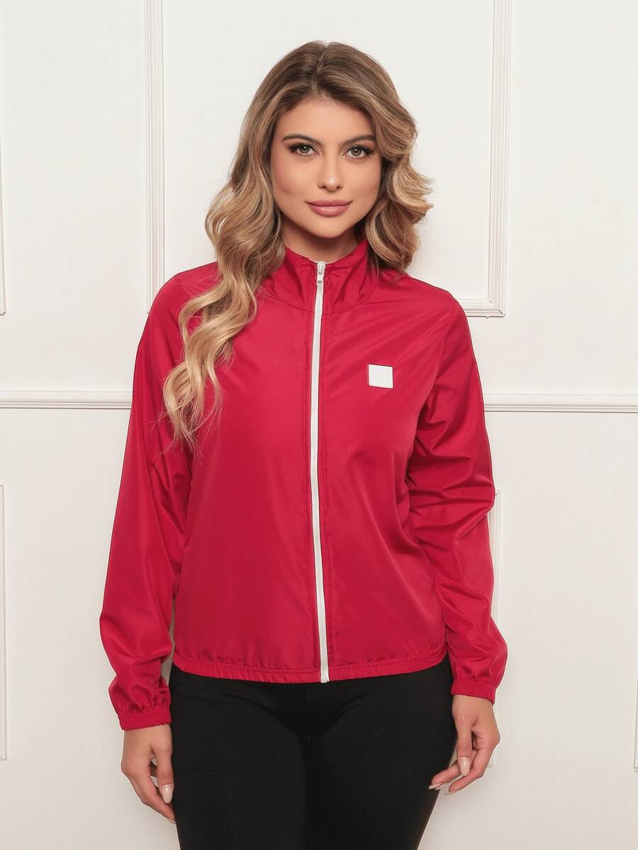 Women's Microfiber Jacket, Water Resistant And UV Protected - Versatile, Comfortable, Stylish, Fitness & Gym - Red - View 1