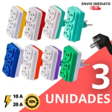Kit Of 5 Benjamin T Central Colorful Universal Plug Adapters With 3 Inputs (10A And 20A) For Home And Business Use. - 3個單位 - 查看 7
