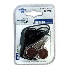 Pack de 2 Silbatos en Colores Rojo y Plateado, Diseñados para Entrenadores, Profesores, Actividades Deportivas, Eventos Escolares, Juegos al Aire Situaciones de Emergencia que Requieren Señalización Clara y Potente - Plateado - Ver 1