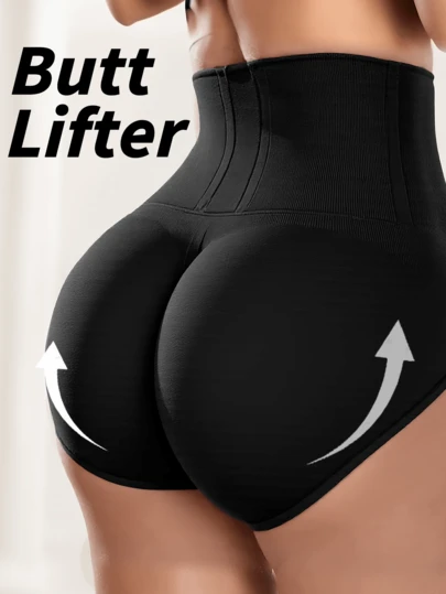 Women's Seamless Plus Size Shapewear Pants, Strong Waist Compression, Curve-Hugging Fit, Comfortable For Sports And Casual Wear