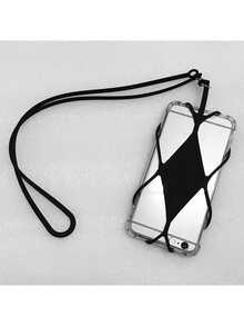 1pc Silicone Neck Strap Adjustable Cell Phone Lanyard