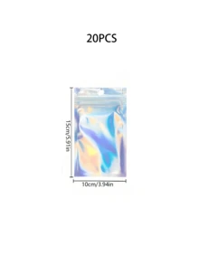 20 个全息袋彩色除臭剂袋和可重复密封的铝箔袋聚合物薄膜样品袋，非常适合派对食品储存、母亲节礼物/首单包装袋 - 彩色 - 查看 13