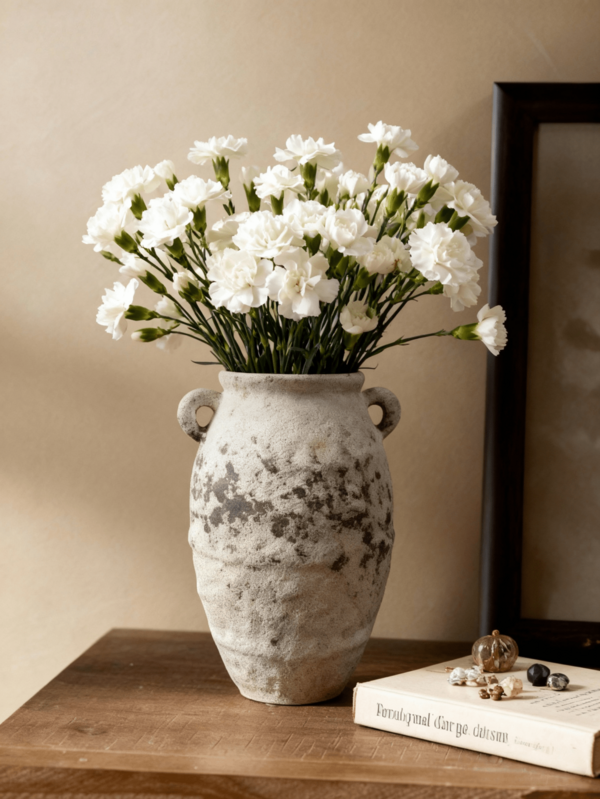 1pc Minimalist European Vintage Ceramic Vase, Handmade Creative Asymmetrical Black Dot Rustic Style Home Decor, Suitable For Living Room, Bedroom, Bathroom, Office Desk, Birthday/Graduation Gift