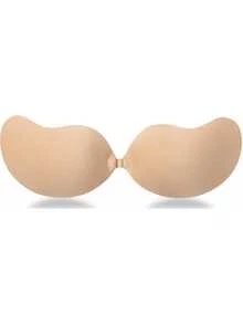 2/1pc Invisible Push Up Sticky Bra Women Backless Strapless Bra Seamless Self-Adhesive Silicone Nipple Cover Boob Pads Sticker Wedding Dress Lingerie,Skin Tone Black With Bonded Bra For Women, Reusable Push Up Bra, Invisible Backless Bra For All Seasons - Multicolor - View 27