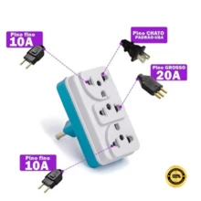 Kit Of 5 Benjamin T Central Colorful Universal Plug Adapters With 3 Inputs (10A And 20A) For Home And Business Use. - 3個單位 - 查看 5