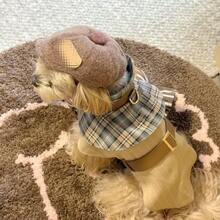 1 chiếc áo choàng chống gió thời trang thu đông cho thú cưng, quần áo cho chó/mèo Poodle, Bichon Frise, Schnauzer, trang phục quý ông - Màu be - Xem 4