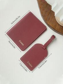 Personalized Name Passport Holder And Luggage Tag Set, Customized Gold Foil Texture Travel Gift, Customized Faux Leather Passport Cover And Luggage Tag Set, Customized Travel Accessories, Handmade Fashion Travel Gift, Birthday Gift, Bridesmaid Gift - Multicolor - View 9