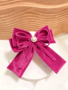 1 Peça Acessório de Cabelo Invernal Veludo Rosa Roxo, Laço de Cauda Longa Clipe de Cabelo, Para Mulheres, Acessório de Cabelo Fofo Clipe de Rabo de Cavalo Clipe de Jacaré Laço, Acessórios de Cabelo Invernal Para Mulheres, Clipes de Garra, Presilha de Cabelo, Grampos de Cabelo