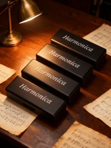 十孔铜芯口琴，蓝调口琴初学者练习玩具及生日礼物 - 玫紅色 - 查看 3