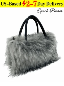 Women's Fuzzy Tote Bag Furry Shoulder Bag Large Plush Top Handle Purses Winter Women's Shoulder Handbags Fluffy Handbags Cute Soft Fluffy Purse Furry Bag Crossbody Bag With Shoulder Strap For Sending Friends Shopping, Dating, Thanksgiving Dinner Purse Shopping Working - Multicolor - View 5