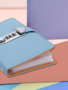 Libro de depósito con candado A6, contiene 50 páginas internas, doble cara puede contener 100 papeles, puede almacenar álbum, efectivo, fotos, sellos, álbum/carpeta de 3 anillos - Multicolor - Ver 4