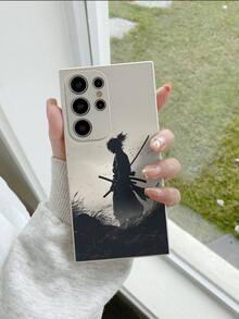 Fundas para teléfono populares. Samurái Espada Silueta .Cómodas al tacto. Compatibles con Apple  16, 15, 14, 13, 12, 11, Pro, Max, Plus, X, XR, XS Max y  S24, S25, S23, S22, S21, S20, A35, A34, A32, A55, A54, A15, A13, A14, A12. - Blanco - Ver 2