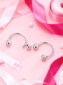 Artepollo Cercei spiralați placați cu aur de 14K pentru fete, cercei hipoalergenici din argint 925, cercei sferici, rezistenți la pătare, eleganți și drăguți, cutie cadou, potriviți pentru purtare zilnică sau de sărbători, cadou pentru fete, prietene, ziua de naștere, Anul Nou - o marime - Vizualizare 3