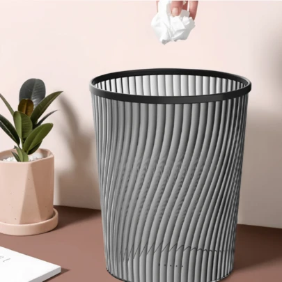 1pc Household Resin Kitchen And Bathroom Trash Can, Lidless With Ring, Small Size, Multi-Colored Trash Can, Nordic Style Recycling Bin, Suitable For Office, Bedroom, Kitchen, Bathroom, Living Room, And Outdoor Use. Multifunctional Trash Can, Storage Bin, And Also Serves As A Home Decoration.