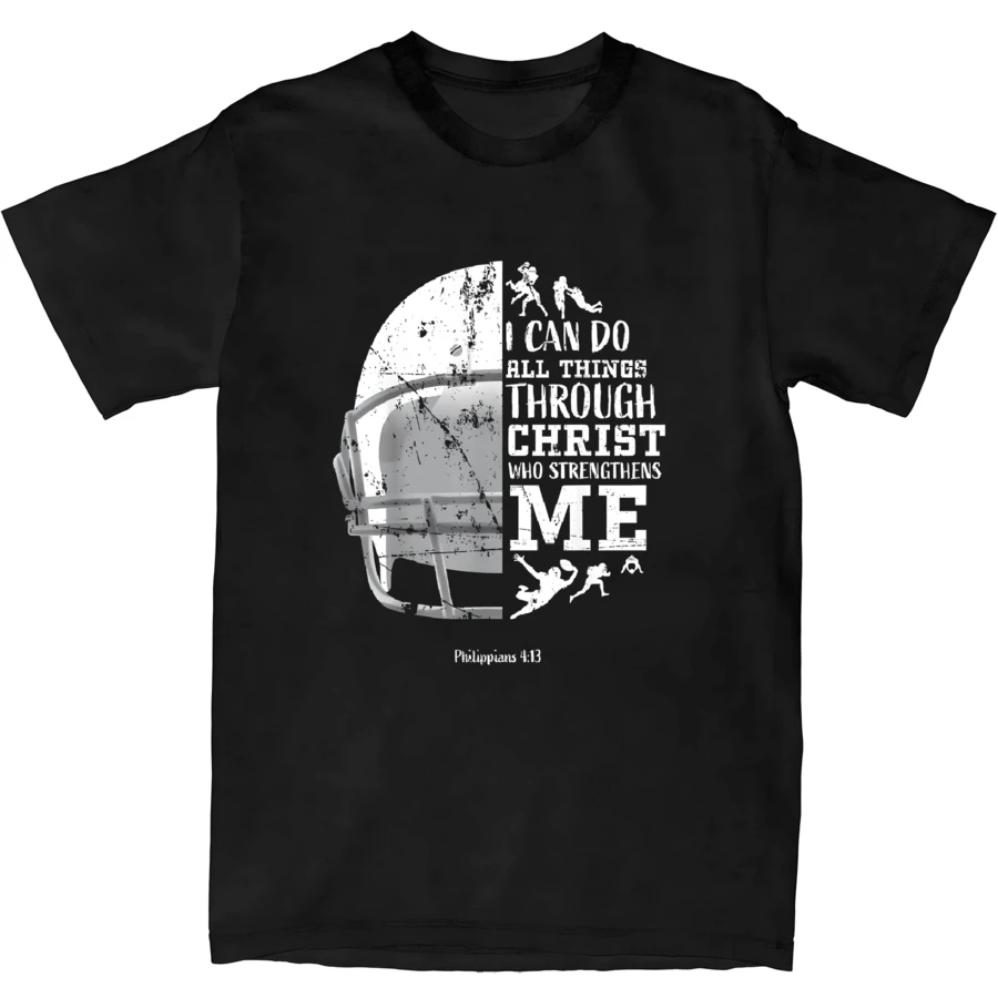 Football Gifts I Can Do All Things Philippians 413 T-Shirt - 220g - màu đen - Xem 1