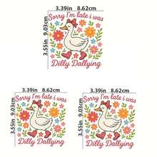 1/2/3 Stücke "Sorry, ich bin spät dran. Ich schlendere. Spaß Mama." Satirischer, retro-bohemischer Stil. Spaß Mama. DIY Aufkleber. Geeignet für Kleidung. T-Shirts, Jeans, Rucksäcke. Kleidungsaufkleber. Personalisierter Stil. Waschbar. Transferdruck Design. Aufkleber. Gänsedesign - Verschiedenfarbig - Übersicht 4