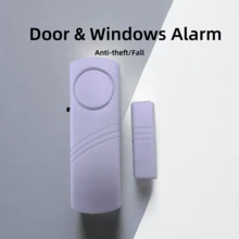 1pc White Smart Door & Window Anti-Theft Alarm, Available In 1pc, 4pcs, 12pcs, 22pcs, Multi-Functional Home Door Magnetic Alarm, High Decibel Alarm Sound, Long Standby Mini Portable Anti-Theft Alarm, Suitable For Home, Apartment, Store, No Drilling Installation