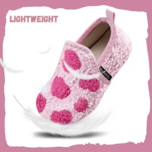 Kid's Cute Home Slippers Toddler Slip On Comfortable Warm Soft Sock Slippers Lightweight Non Slip Winter Shoes For Indoor And Outdoor - Trái tim hồng - Xem 4