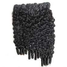 Curly Human Hair Bundles 16 18 20 Inches 3Pcs Water Wave Burmese Curly Bundles Human Hair Weave With Spiral End 3c4a Quick Weave Hair For Women Natural Black