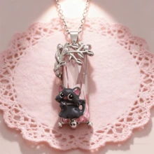 Warm Healing Delicate Life Tree & Cute Cat Alloy Pendant Necklace - Nature-Pet Themed Jewelry. Ideal For Daily Wear, Parties, Gatherings & Dates. Perfect Gift For Pet Lovers, Friends & Family On Birthdays, Holidays & Anniversaries - A - View 7