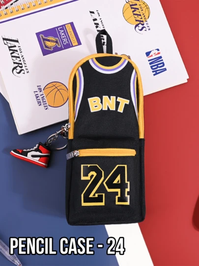 NBA Kobe Bryant #24 Lakers Pencil Case, Fan Collectible Memorial Edition (Jersey #24 + Team Logo), Wear-Resistant Anti-Fall PU Leather, Waterproof & Stain-Proof Surface, Large Capacity for 25+ Stationery, Inner Mesh Pock School + Elastic Holface, Large Capacity for 25+ Stationery, Inner Mesh Pock Pock School, 組合/組合, 組合/組合, Perfesh Pock Must-Have for Kobe Enthusiasts (Youth/Teens/Adults), Valuable Sports Peripheral Gift for Boyfriend