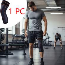 1pc Polyester Straight Knee Brace With Single Strap, Adult Sports & Fitness Knee Support, Warm For Outdoor Use In Autumn/Winter, Available In Different Colors - Grey - View 5