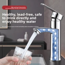 Stainless Steel Single Hole Bathroom Sink Faucet, Hot And Cold Water Tap For Vessel Sink Bathroom Accessories Bathroom Tools - Silver - View 2