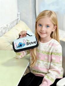 Disney Stitch Pencil Case, Cute 3D Stitch Design, High-Capacity Double-Layer Storage, Waterproof Polyester Material, Smooth Zipper & Elastic Pen Slots, Side Hidden Pocket, Portable Backpack Hook, Ideal foring/Teens/Students/Office Pocket Pocket, Portable Backpack Hook, Ideal for/Teens/Students/Office Workers & Fail for Girlfriend & Sweethearts - 淺藍色 - 查看 3