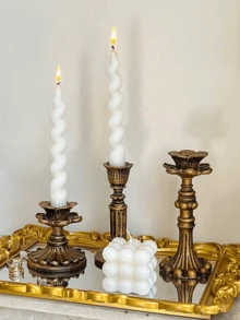 1个复古烛台，复古古董烛台，法式烛台配件，家居装饰摄影道具，房间装饰，客厅装饰，餐桌摆件，礼物，烛光晚餐必备